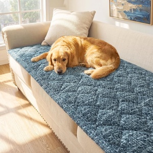 image:imageHVERSAILTEX Chenille Couch Cover for Dogs Washable Soft Chair Armchair Covers Sectional Sofa Cover NonSlip Thick Couch Furniture Protector Dog Pet Bed CoversStone Blue 28 x 47Heathered Stone Blue