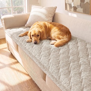 image:imageHVERSAILTEX Chenille Couch Cover for Dogs Washable Soft Chair Armchair Covers Sectional Sofa Cover NonSlip Thick Couch Furniture Protector Dog Pet Bed CoversStone Blue 28 x 47Heathered Beige