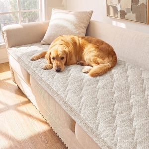 image:imageHVERSAILTEX Chenille Couch Cover for Dogs Washable Soft Chair Armchair Covers Sectional Sofa Cover NonSlip Thick Couch Furniture Protector Dog Pet Bed CoversStone Blue 28 x 47Heathered Ivory